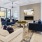 a living room with a fireplace