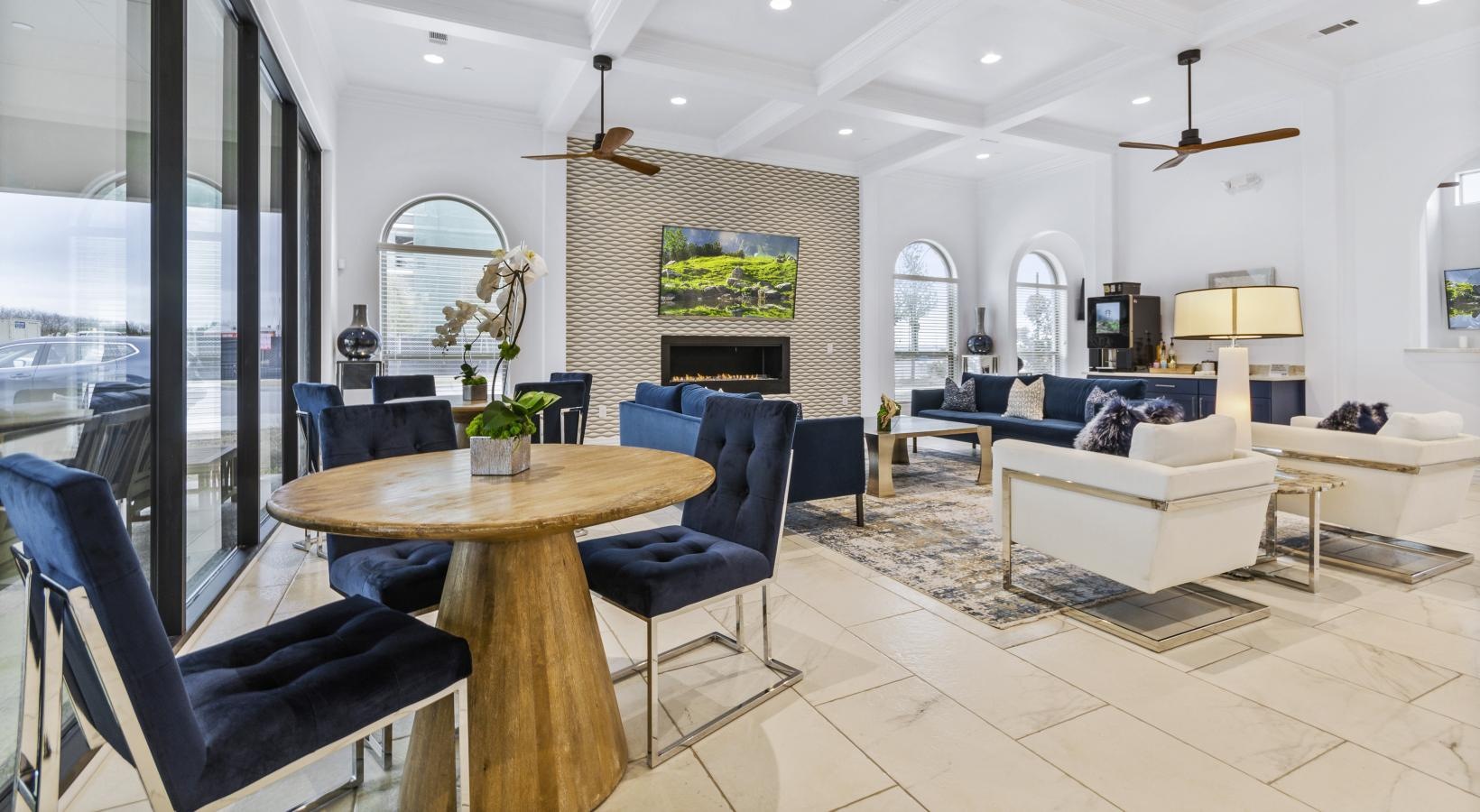 Find your perfect fit at Park at Bayside a living room with a large glass door